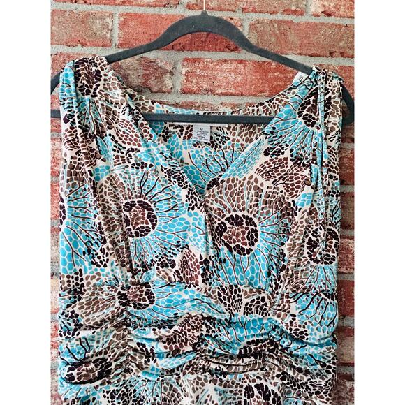 aa studio aa dress Sleeveless Blue/brown Floral womens 12 - Picture 1 of 12